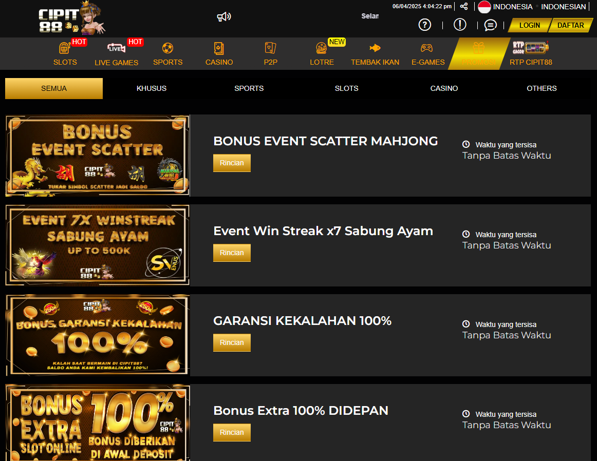 CIPIT88: Slot88 Situs Slot Gacor Online Gampang Terpercaya Menang Hari RTP Live Terlengkap